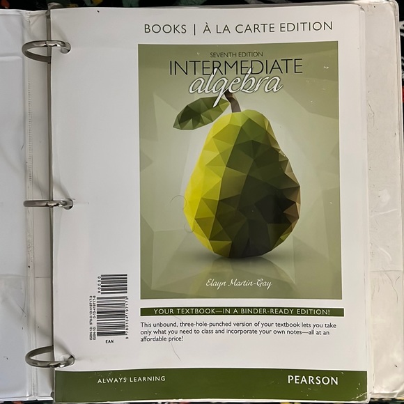 Intermediate algebra Pearson 7th edition - Picture 1 of 1